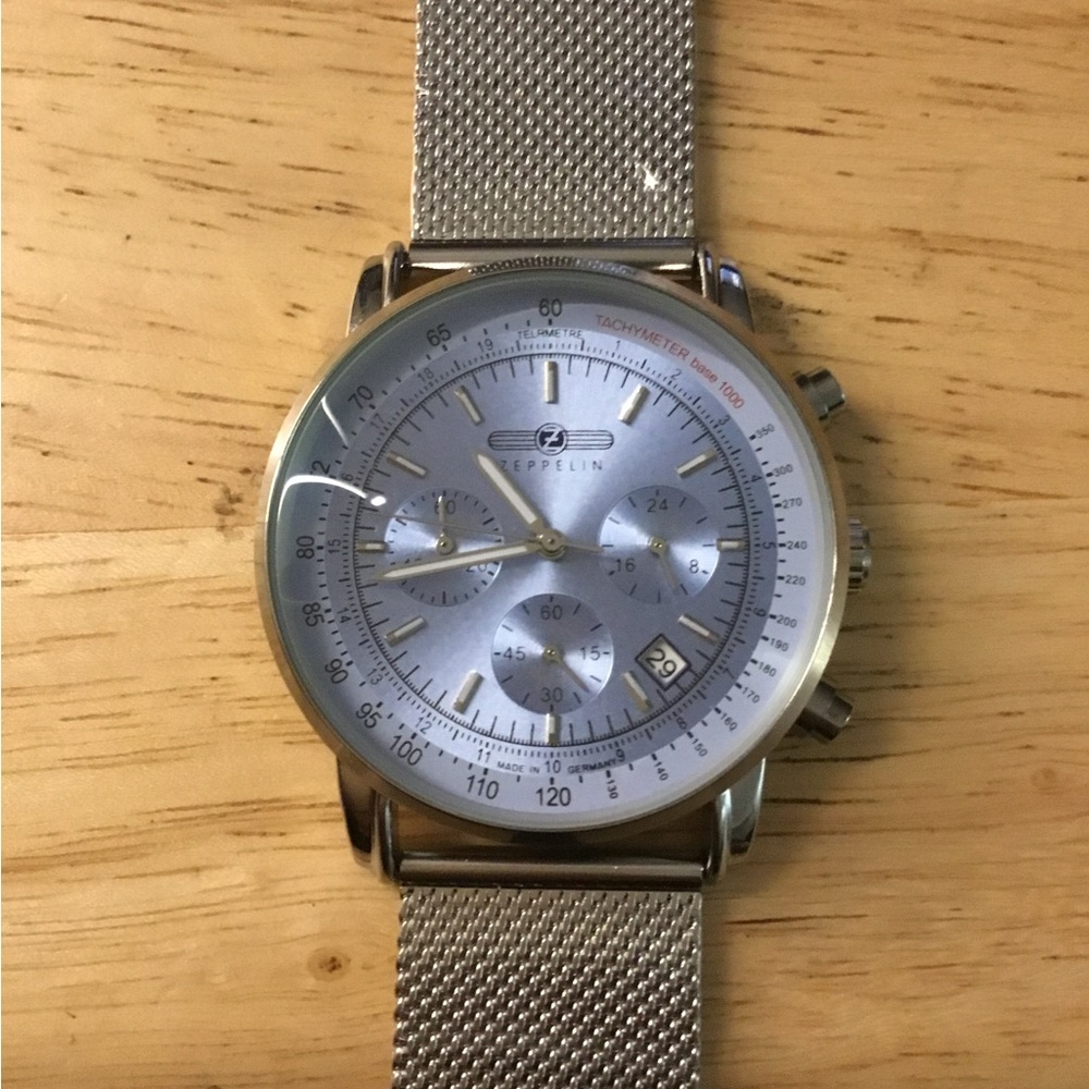 New Homage Zeppelin Silver Chronograph Watch